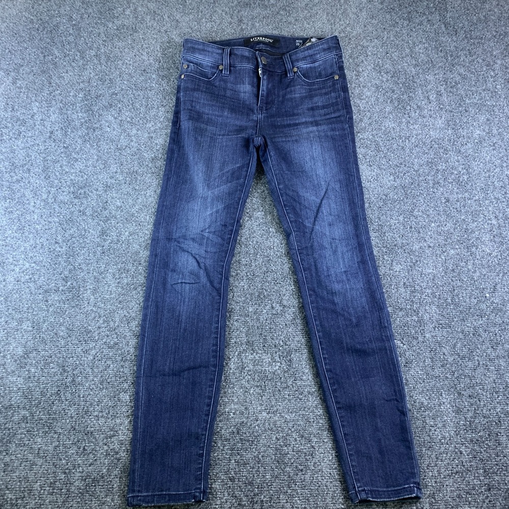 Liverpool Los Angeles Penny Ankle Skinny Jeans Womens 27x26 Petite Blue Denim